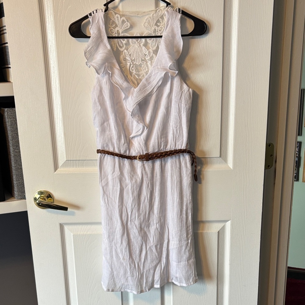 Lace-Back, Belted dress